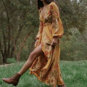 Christy dawn Bergen dress in mustard floral